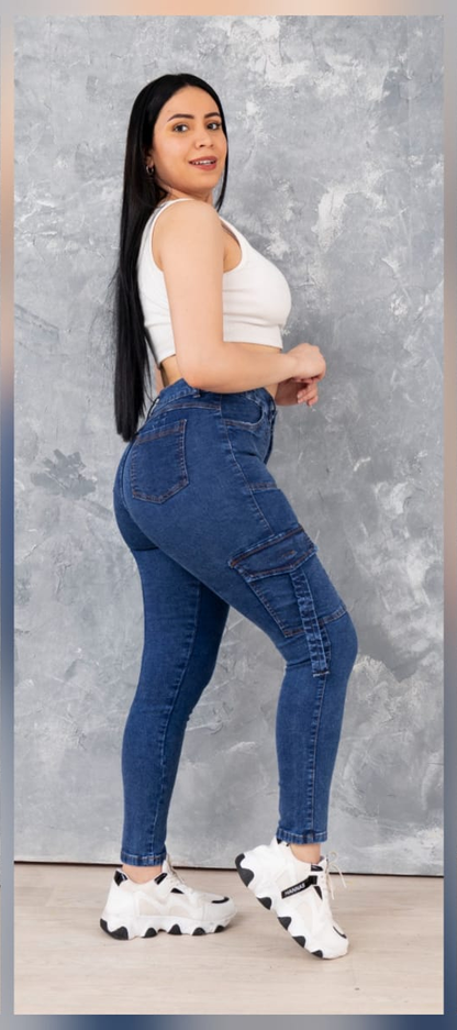 CurveTactik™ - Skini jeans Cargo Levanta Gluetos