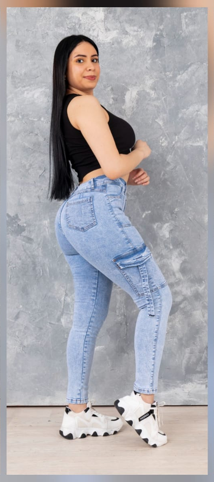 CurveTactik™ - Skini jeans Cargo Levanta Gluetos